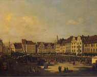 Bellotto Bernardo Old Market-place in Dresden the artists replica - Hermitage
